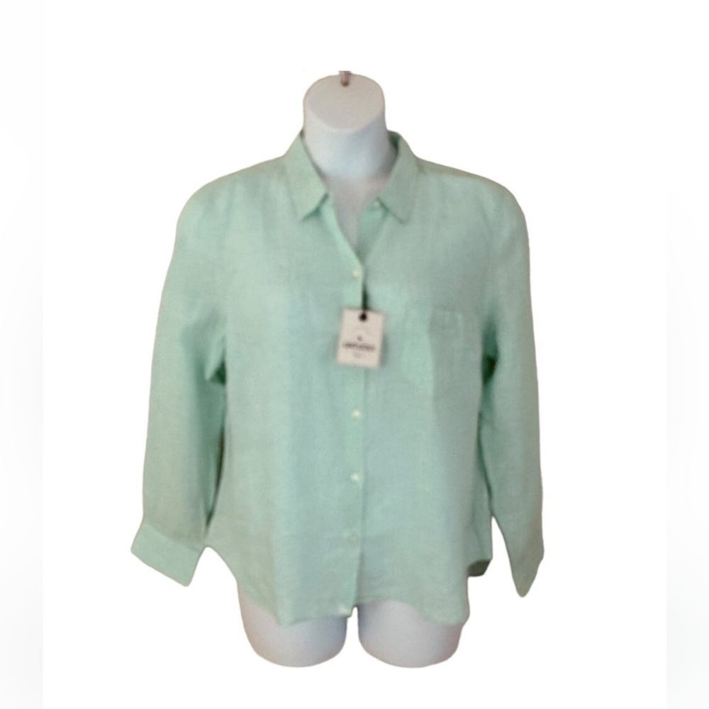 UNTUCKit Blush Green Women's Long Sleeve Button Down